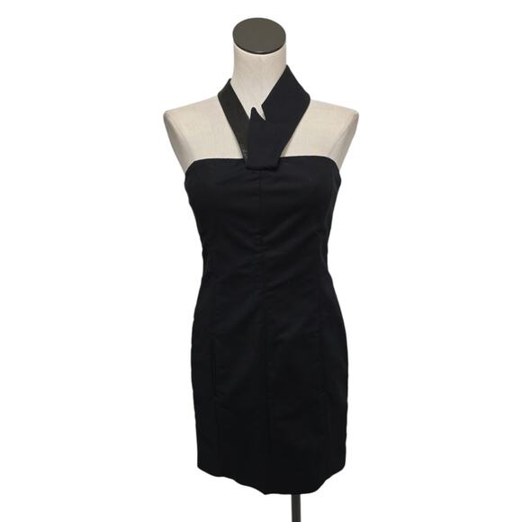 Alexander Wang Mini Dress Womens Size 10 Black Leather Designer Luxury - Picture 1 of 9